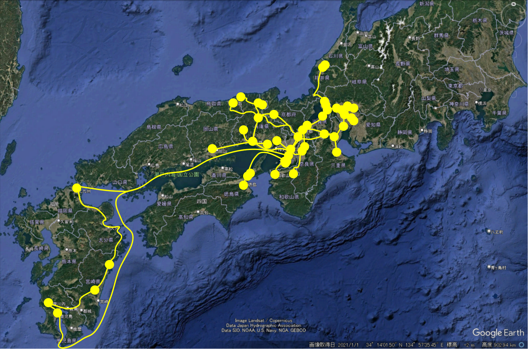 豊臣秀長の足跡