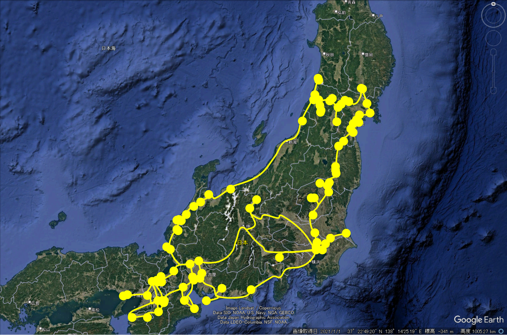 松尾芭蕉の足跡